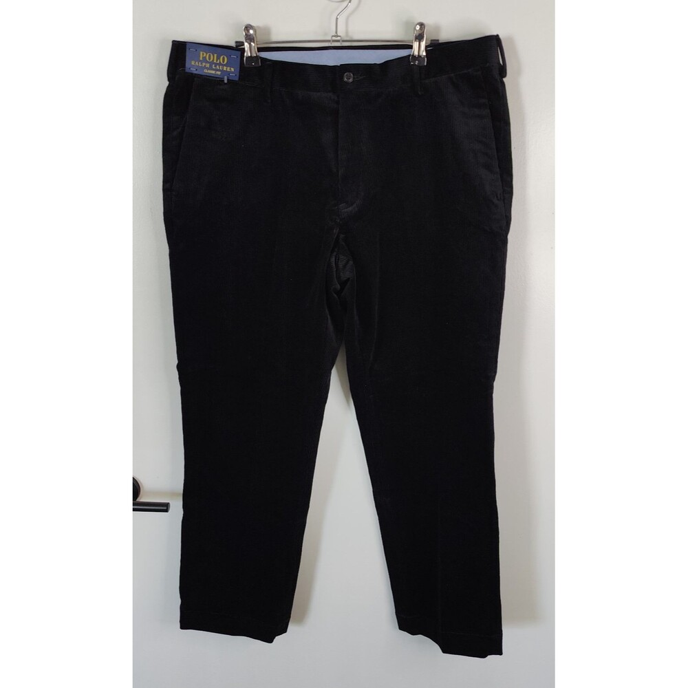Polo Ralph Lauren Corduroy Pants Mens 36x30 Black Casual Classic Fit New